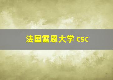 法国雷恩大学 csc